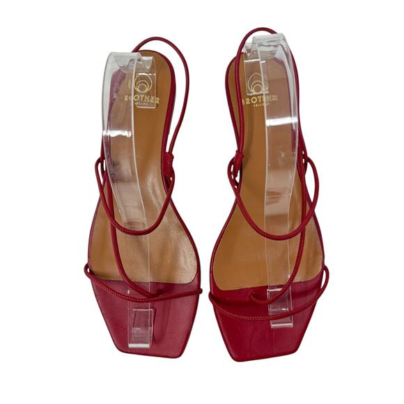 Brother Vellies Trieste Sandals Flat‎ Strappy Leather Red Size US 9 - Picture 2 of 14